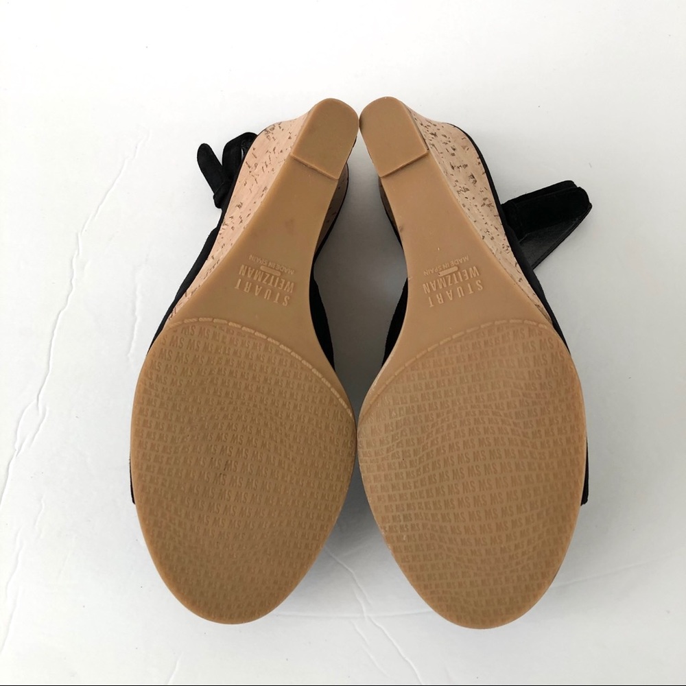 Stuart Weitzman Liner Black Suede Open Toe Sling … - image 7